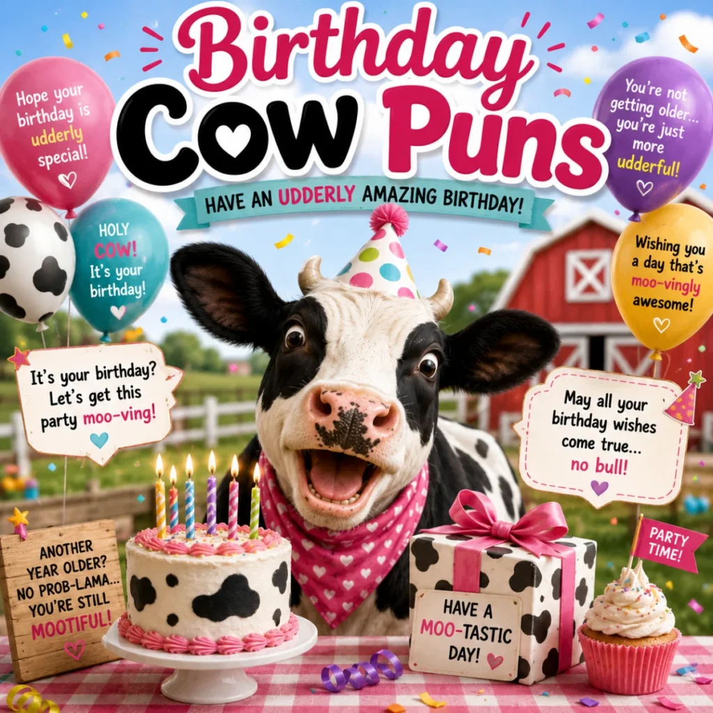 Birthday Cow Puns