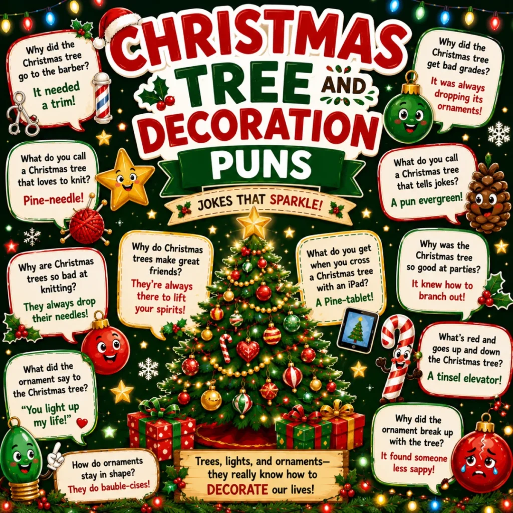 Christmas Tree and Decoration Puns 