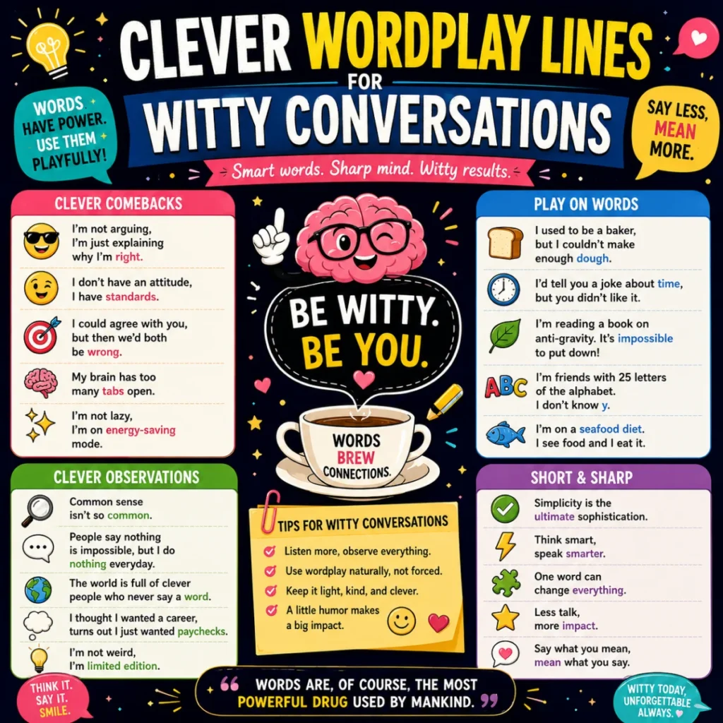 Clever Wordplay Lines for Witty Conversations