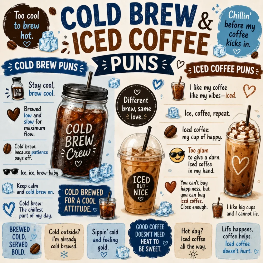 Cold Brew & Iced Coffee Puns