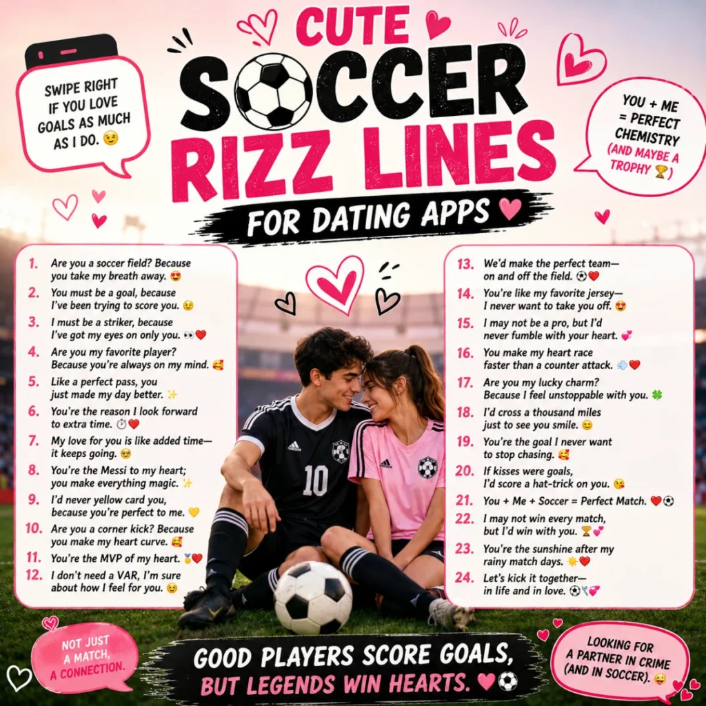 Cute Soccer Rizz Lines For Dating Apps