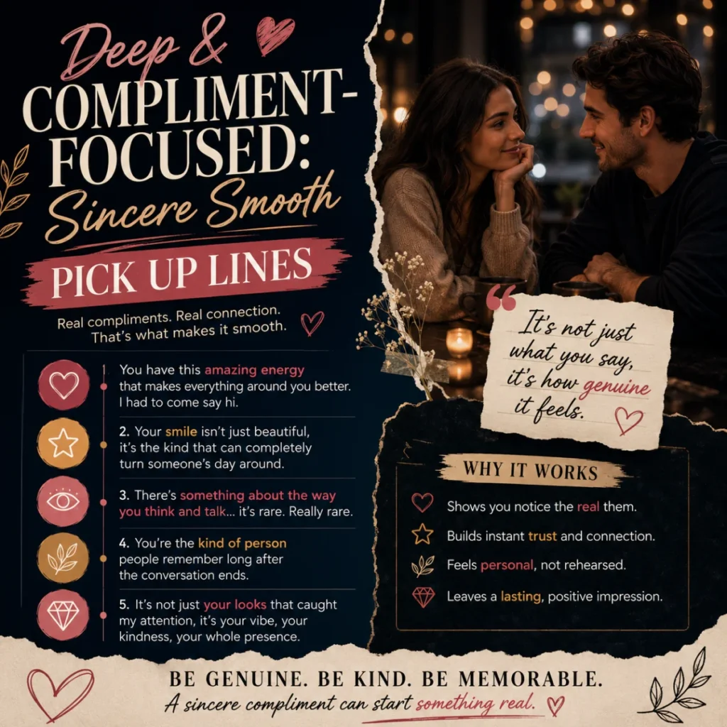 Deep & Compliment-Focused Sincere Smooth Pick Up Lines