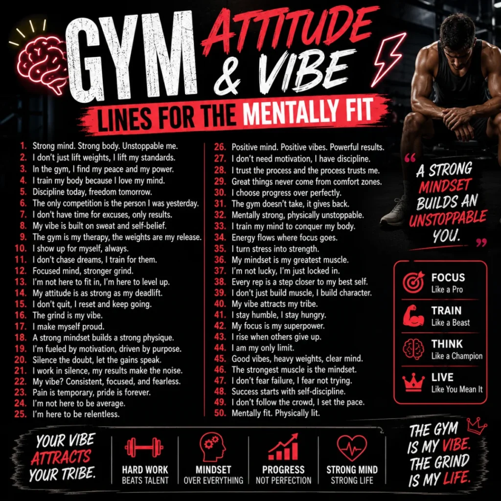 Gym Attitude & Vibe Lines for the Mentally Fit