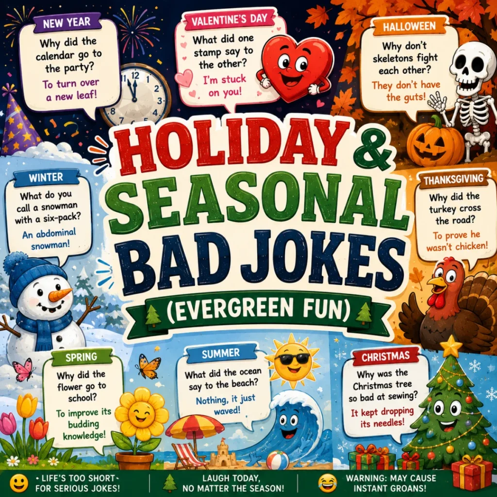 Holiday & Seasonal Bad Jokes (Evergreen Fun)
