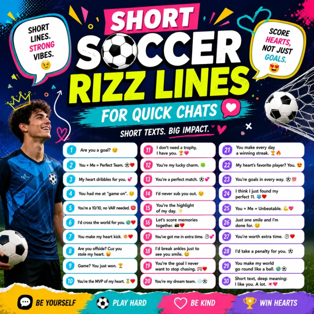 Short Soccer Rizz Lines For Quick Chats