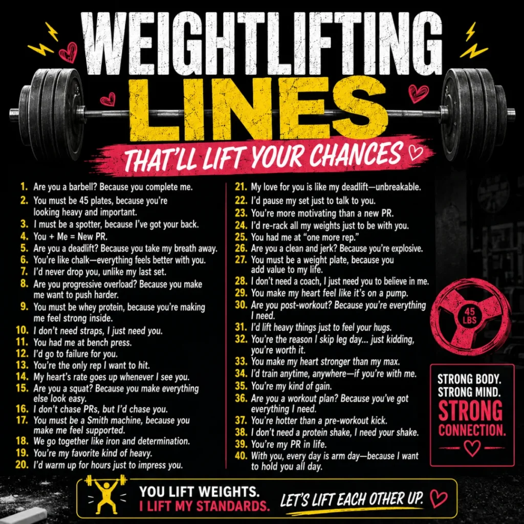 Weightlifting Lines That'll Lift Your Chances