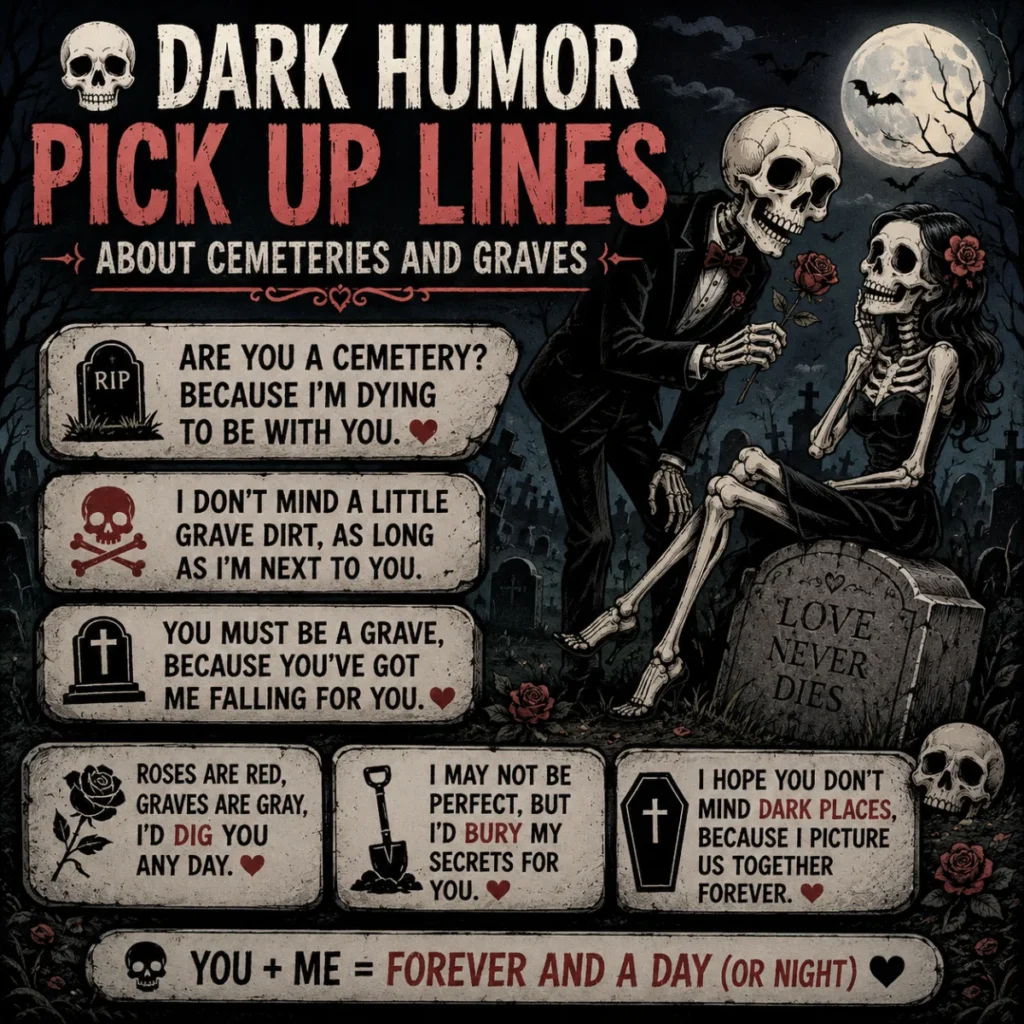 ☠️ Dark Humor Pick Up Lines About Cemeteries and Graves