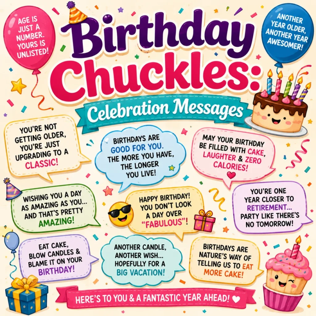 Birthday Chuckles Celebration Messages