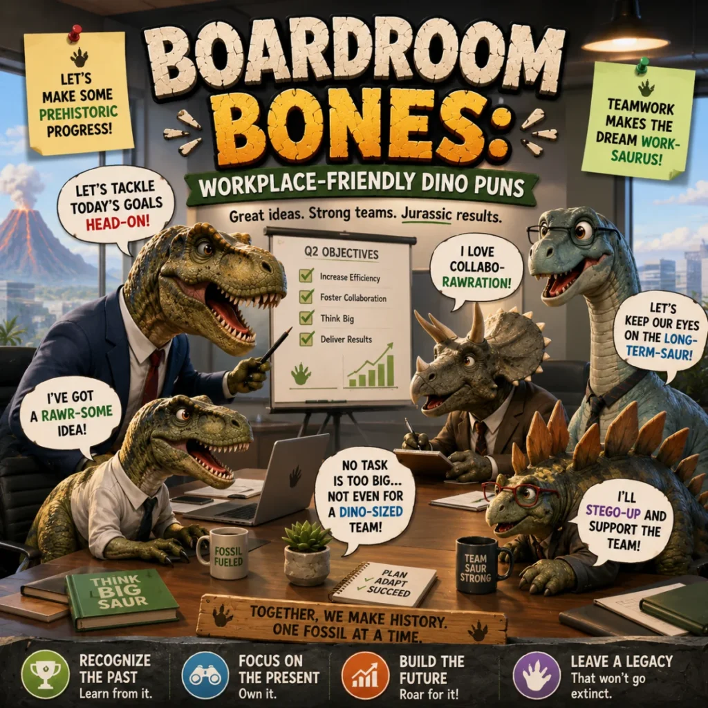 Boardroom Bones Workplace-Friendly Dino Puns