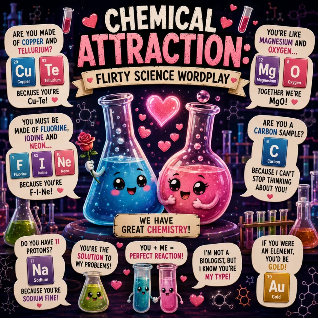Chemical Attraction Flirty Science Wordplay