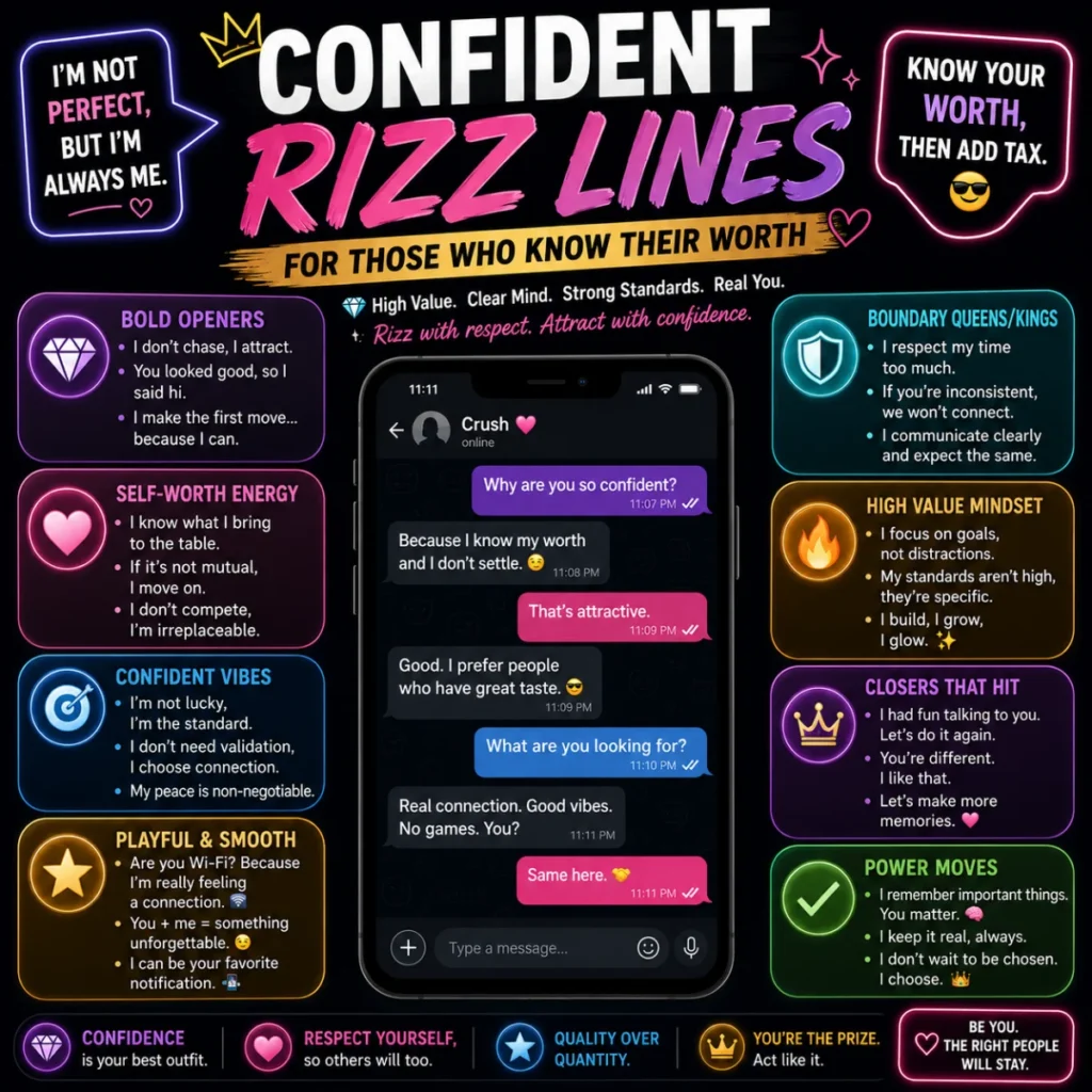 Confident Rizz Lines For Those Who Know Their Worth