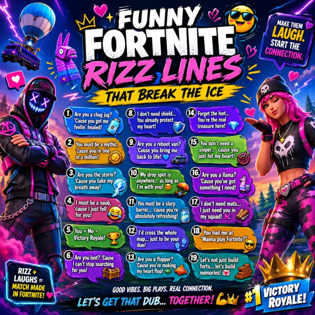 Funny Fortnite Rizz Lines That Break The Ice