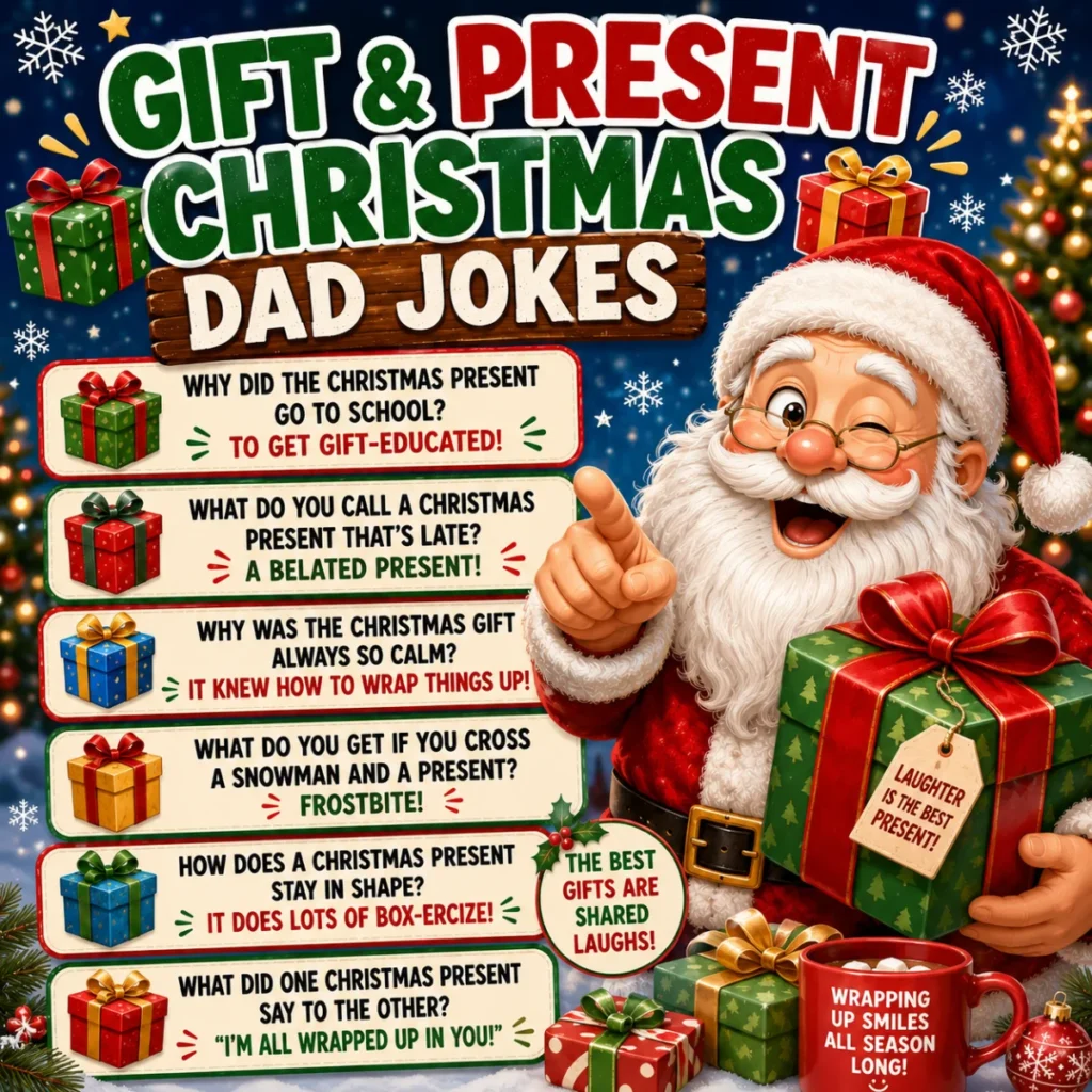 Gift & Present Christmas Dad Jokes