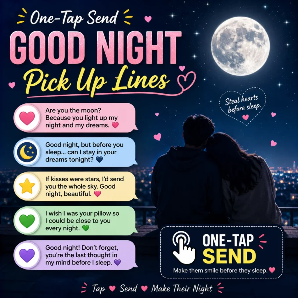 One-Tap Send good night pick up Lines
