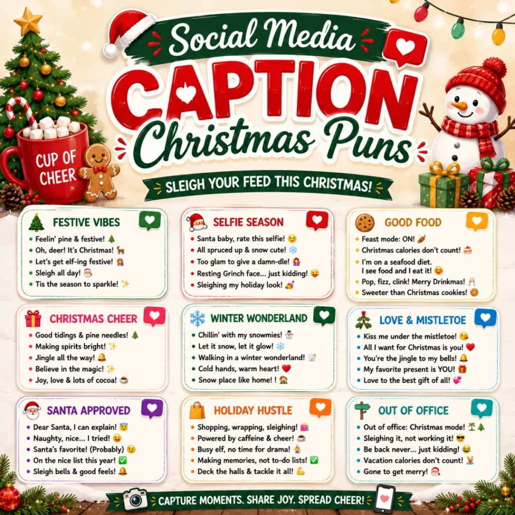 Social Media Caption Christmas Puns