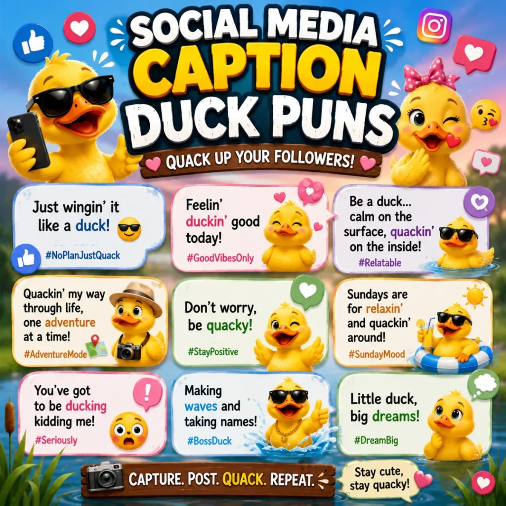 Social Media Caption Duck Puns