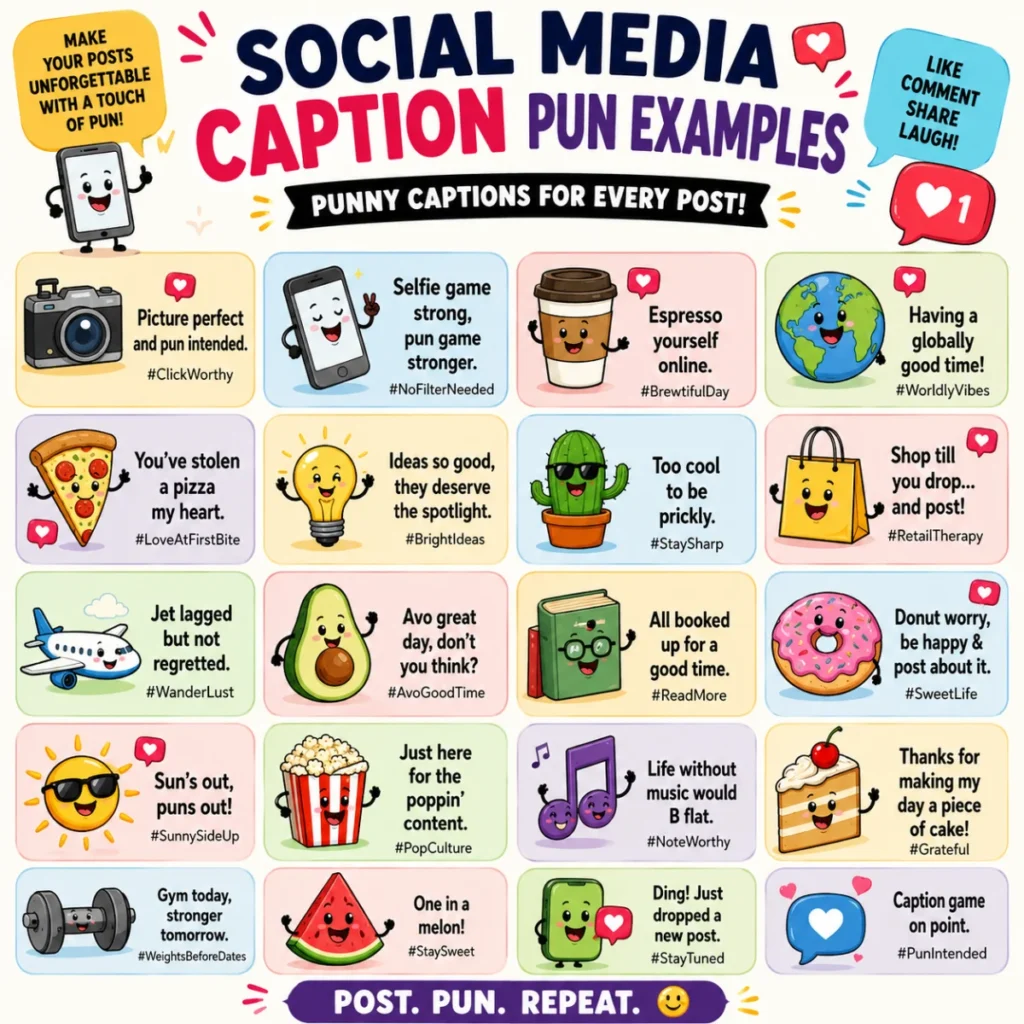 Social Media Caption Pun Examples