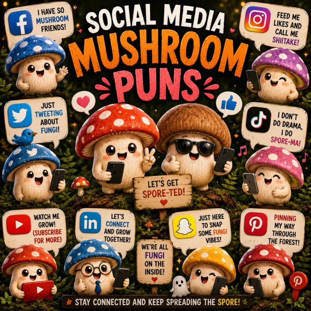 Social Media Mushroom Puns