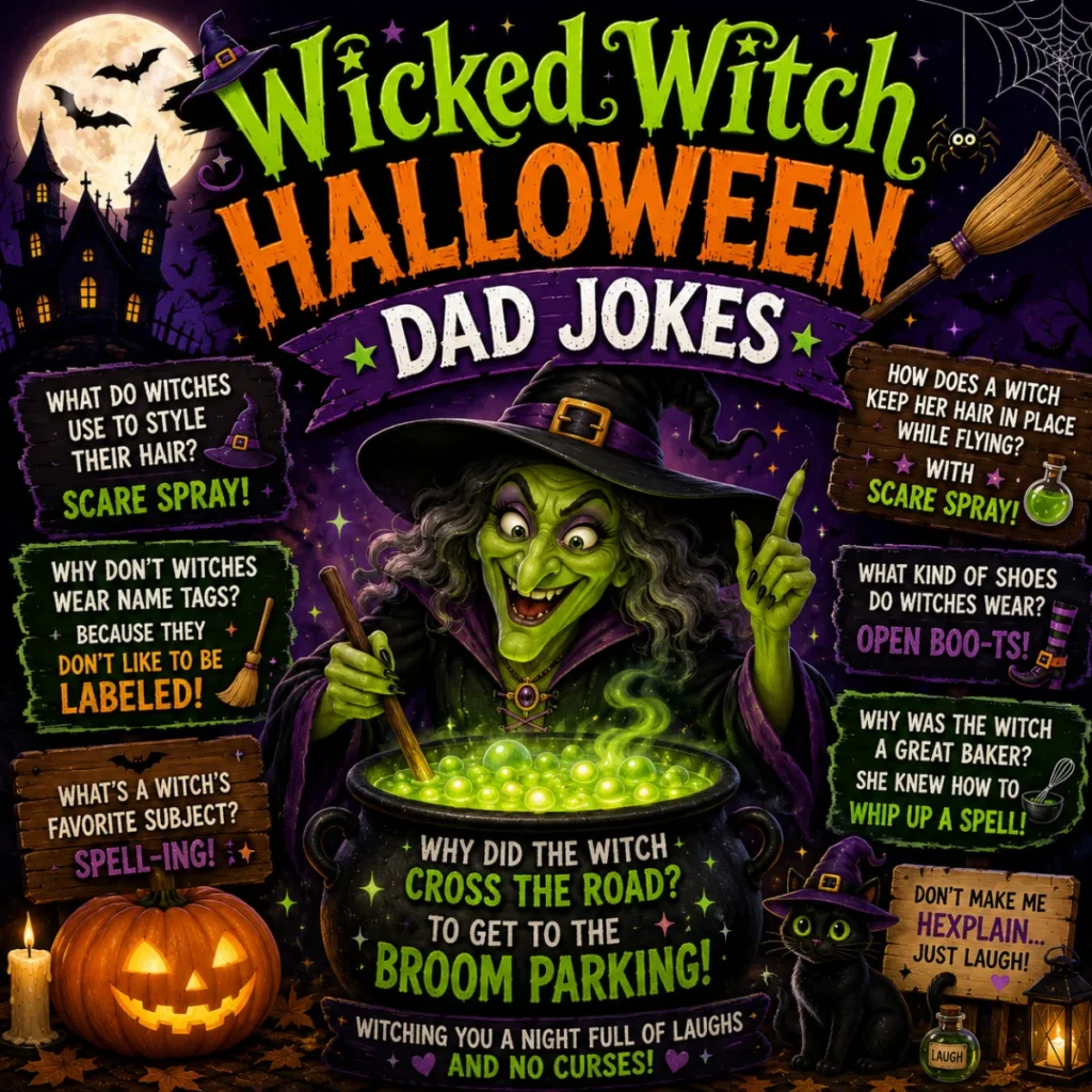 Wicked Witch Halloween Dad Jokes