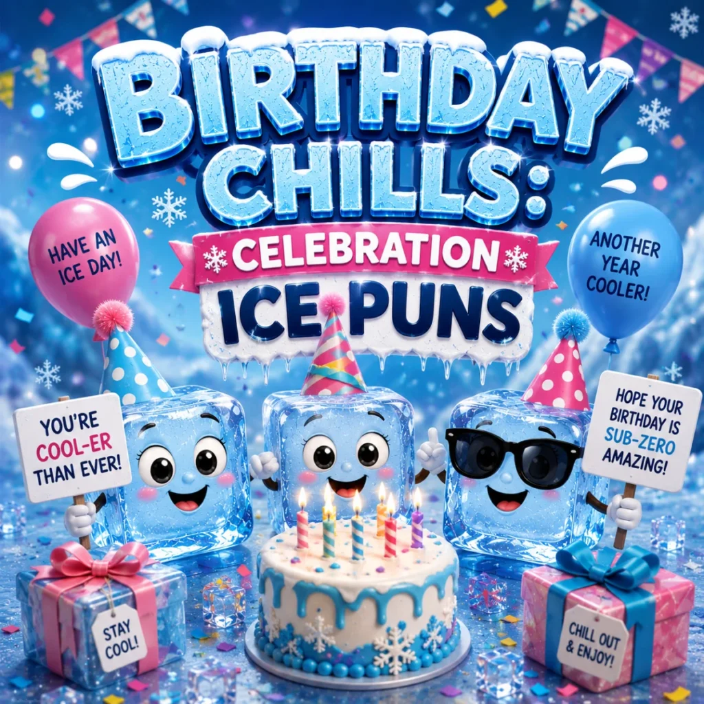 Birthday Chills Celebration Ice Puns