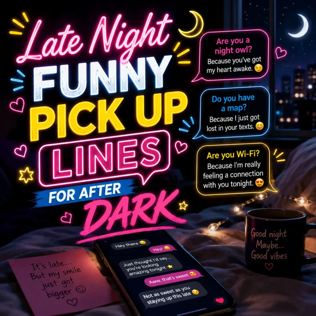 Late Night Funny Pick Up Lines For After Dark