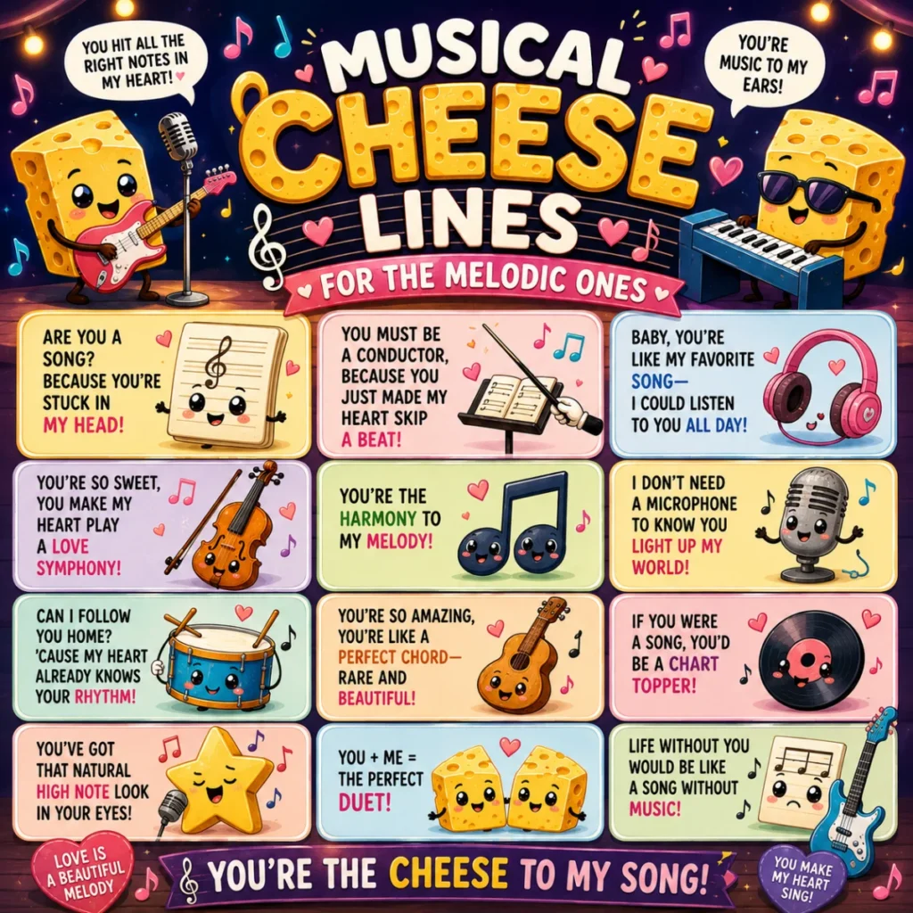 Musical Cheese Lines For The Melodic Ones