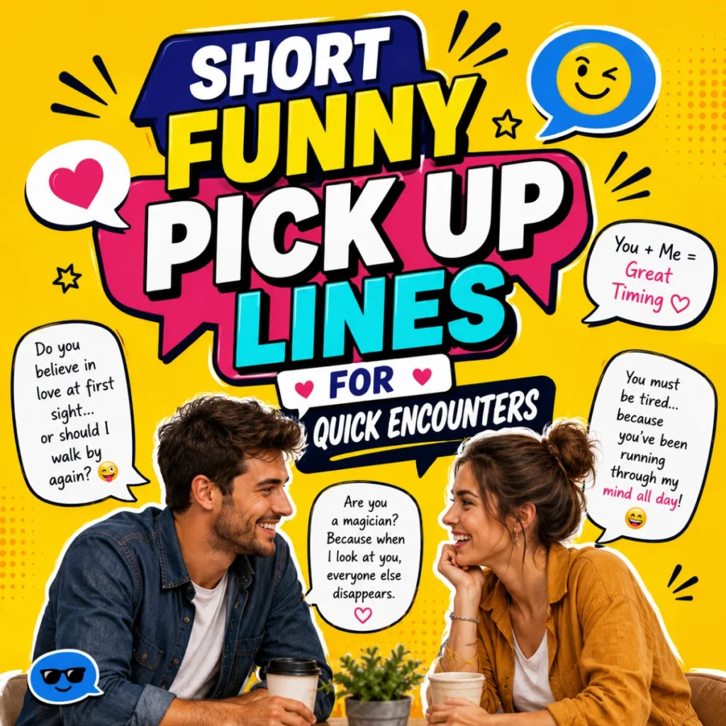 Short Funny Pick Up Lines For Quick Encounters