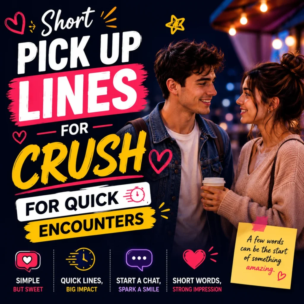 Short Pick Up Lines For Crush For Quick Encounters