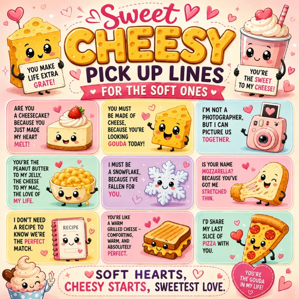 Sweet Cheesy Pick Up Lines For The Soft Ones