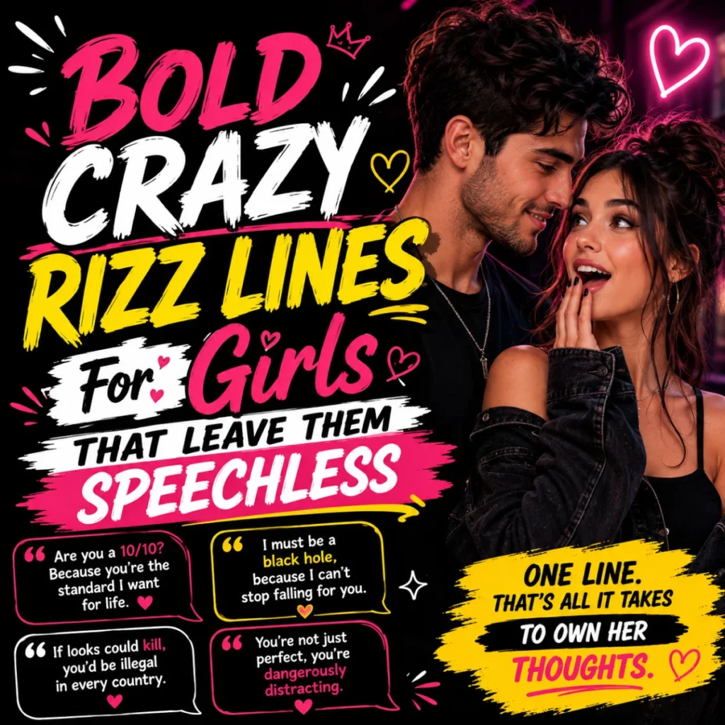 Bold Crazy Rizz Lines For Girls That Leave Them Speechless