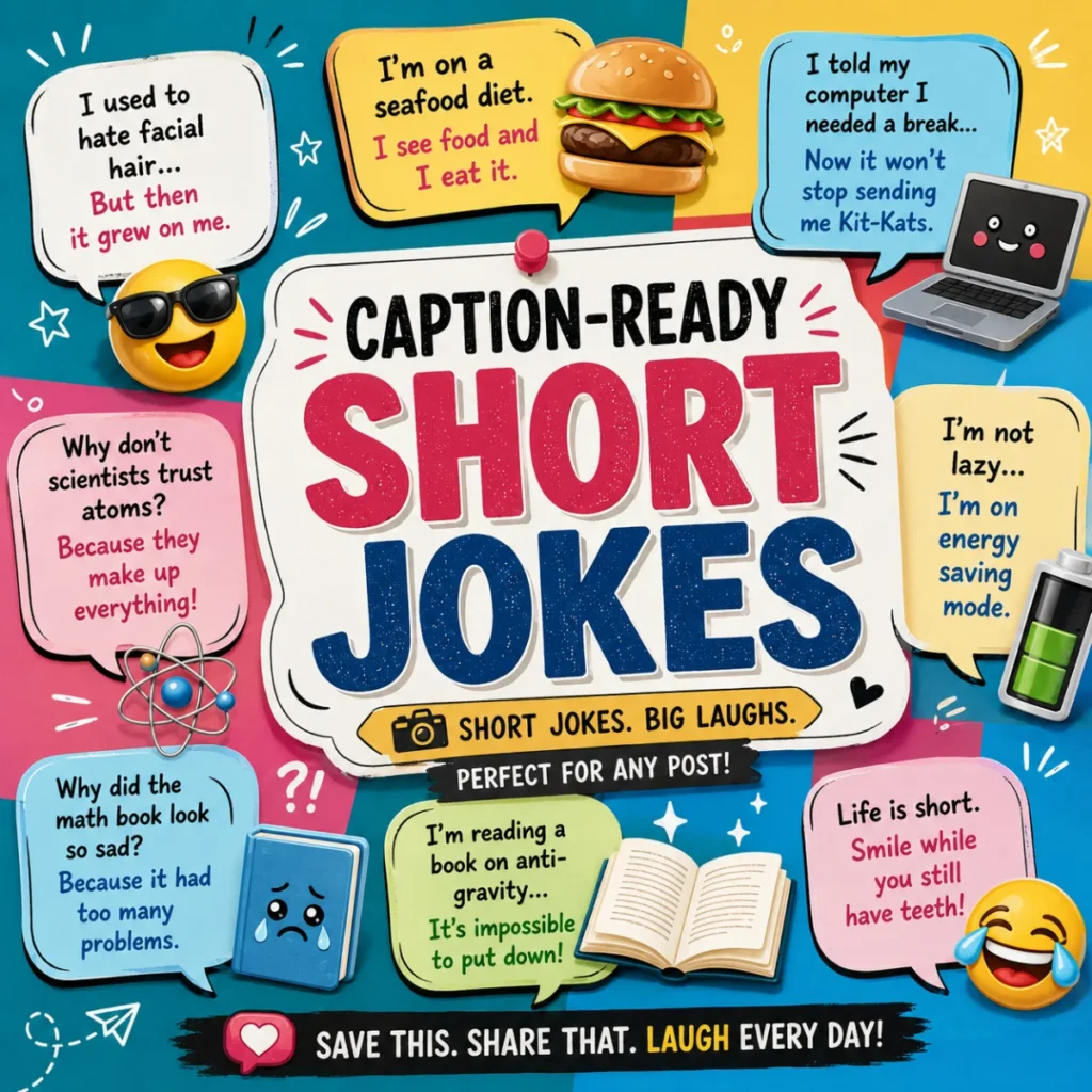 Caption-Ready Short Jokes