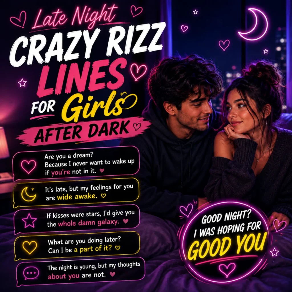 Late Night Crazy Rizz Lines For Girls After Dark