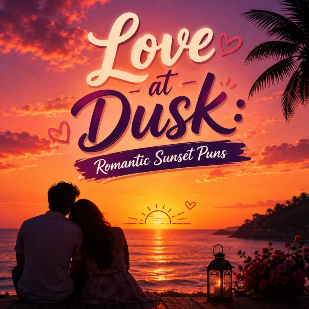 Love at Dusk Romantic Sunset Puns