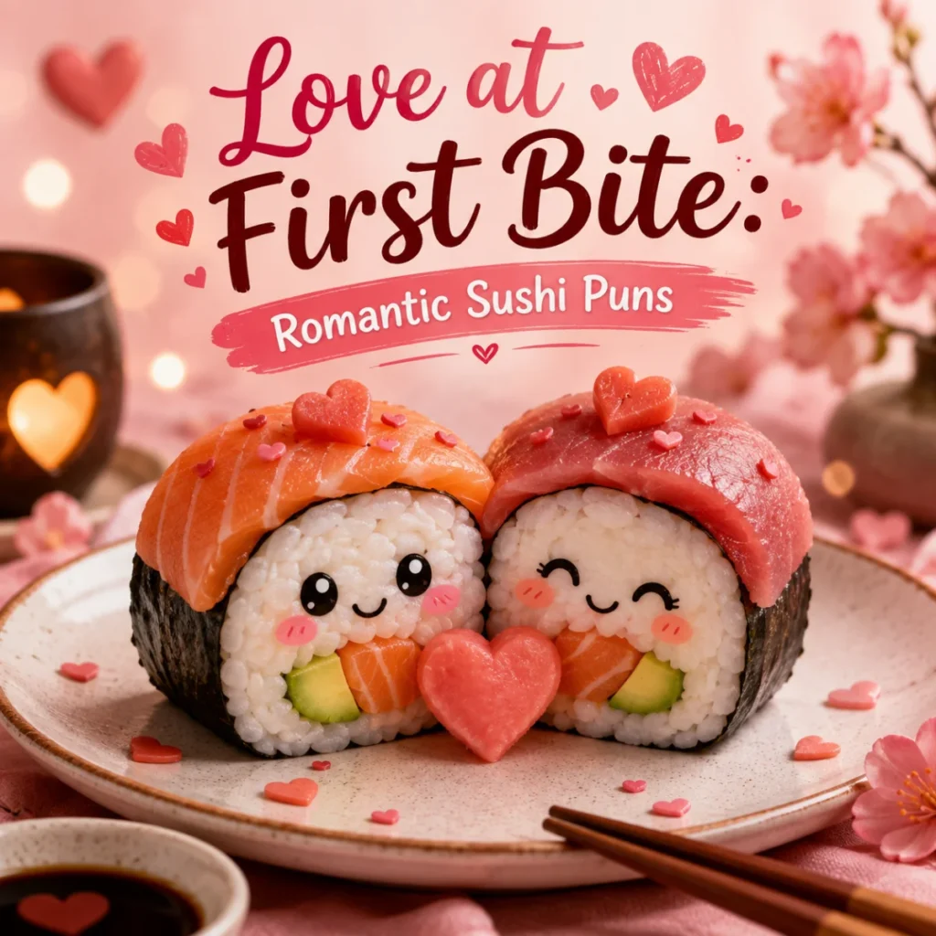 Love at First Bite Romantic Sushi Puns