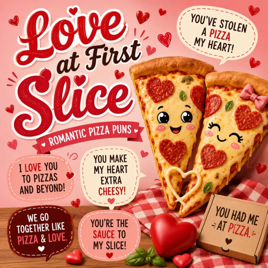 Love at First Slice Romantic Pizza Puns