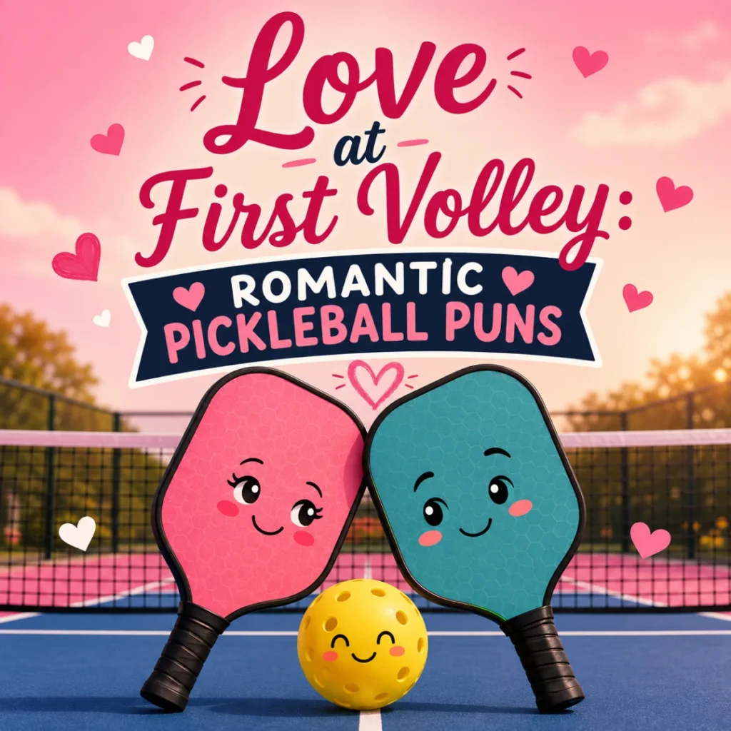 Love at First Volley Romantic Pickleball Puns