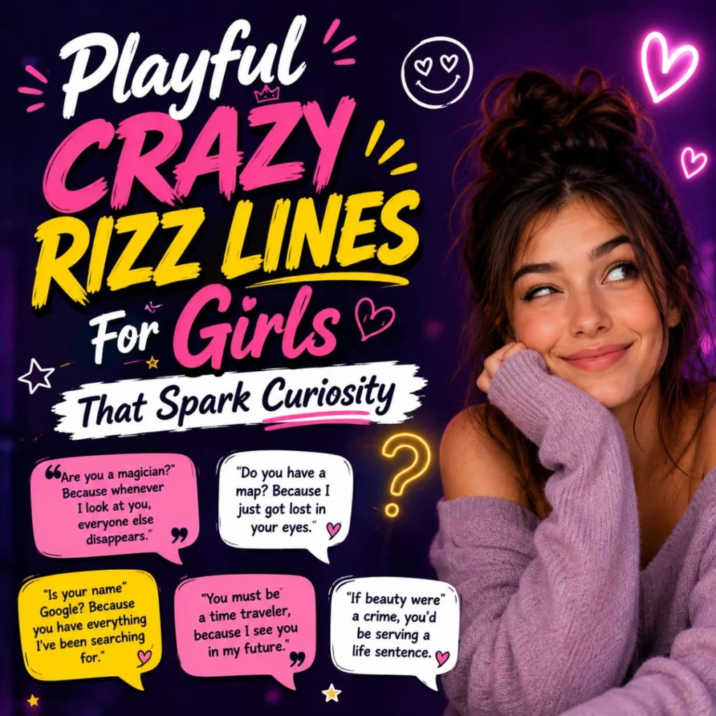 Playful Crazy Rizz Lines For Girls That Spark Curiosity