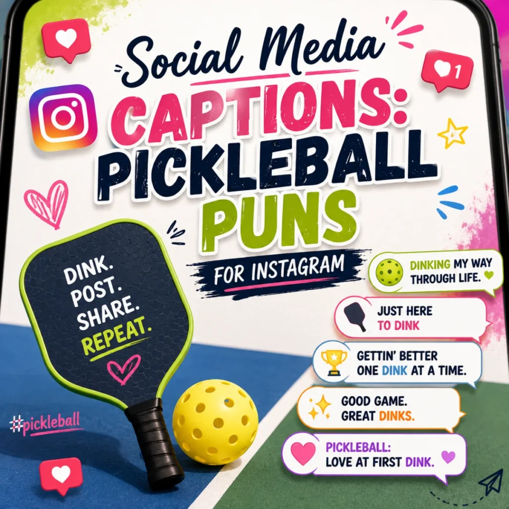 Social Media Captions Pickleball Puns for Instagram