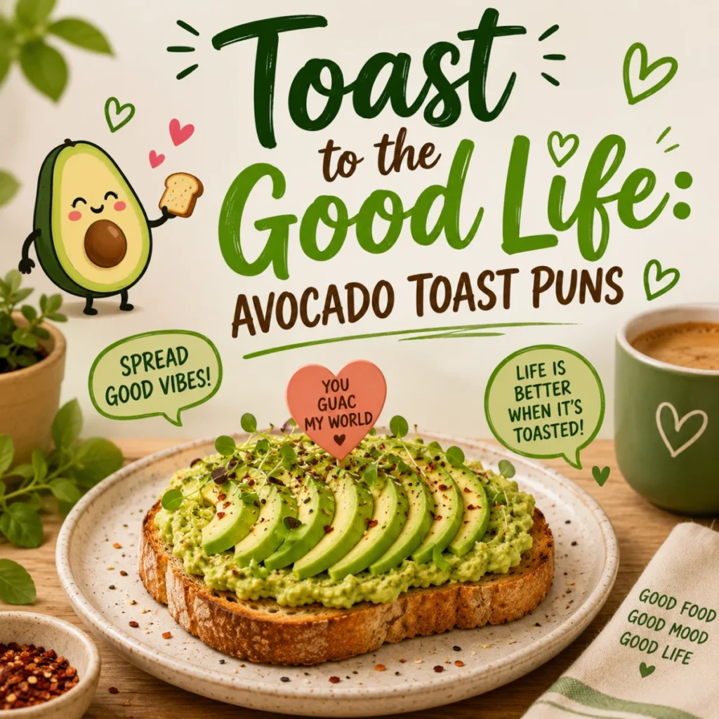 Toast to the Good Life Avocado Toast Puns