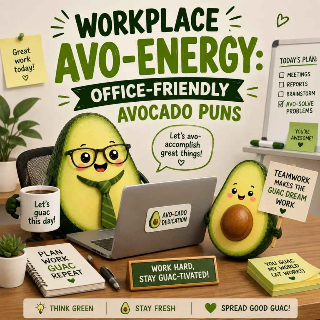 Workplace Avo-Energy Office-Friendly Avocado Puns