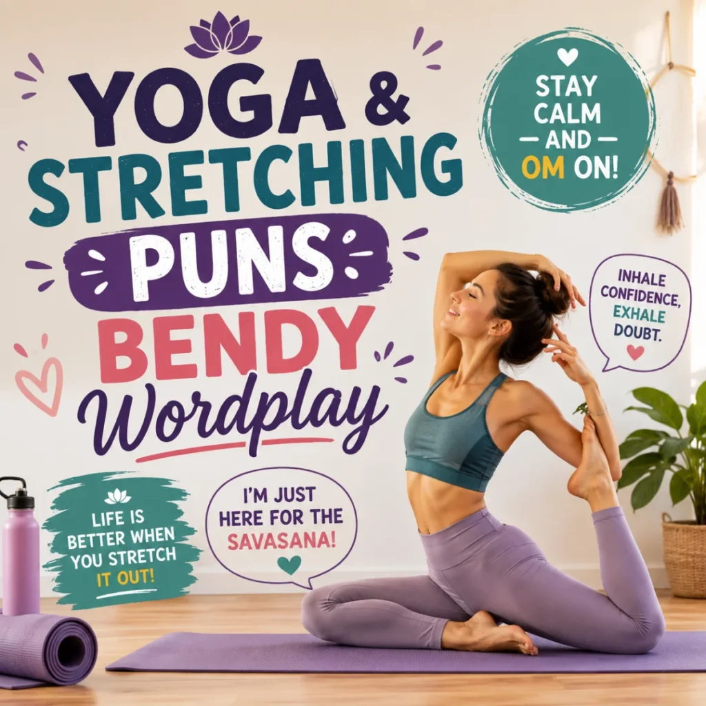 Yoga & Stretching Puns Bendy Wordplay