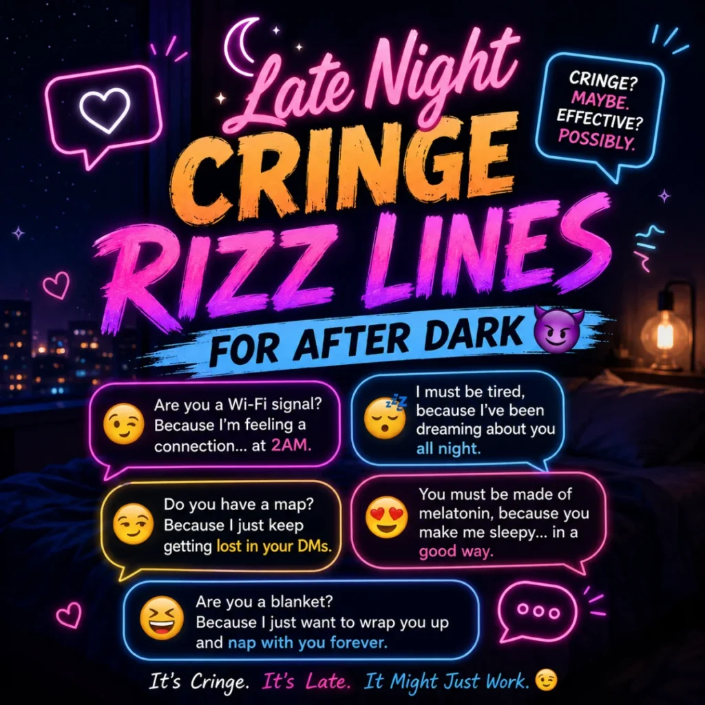 Late Night Cringe Rizz Lines For After Dark