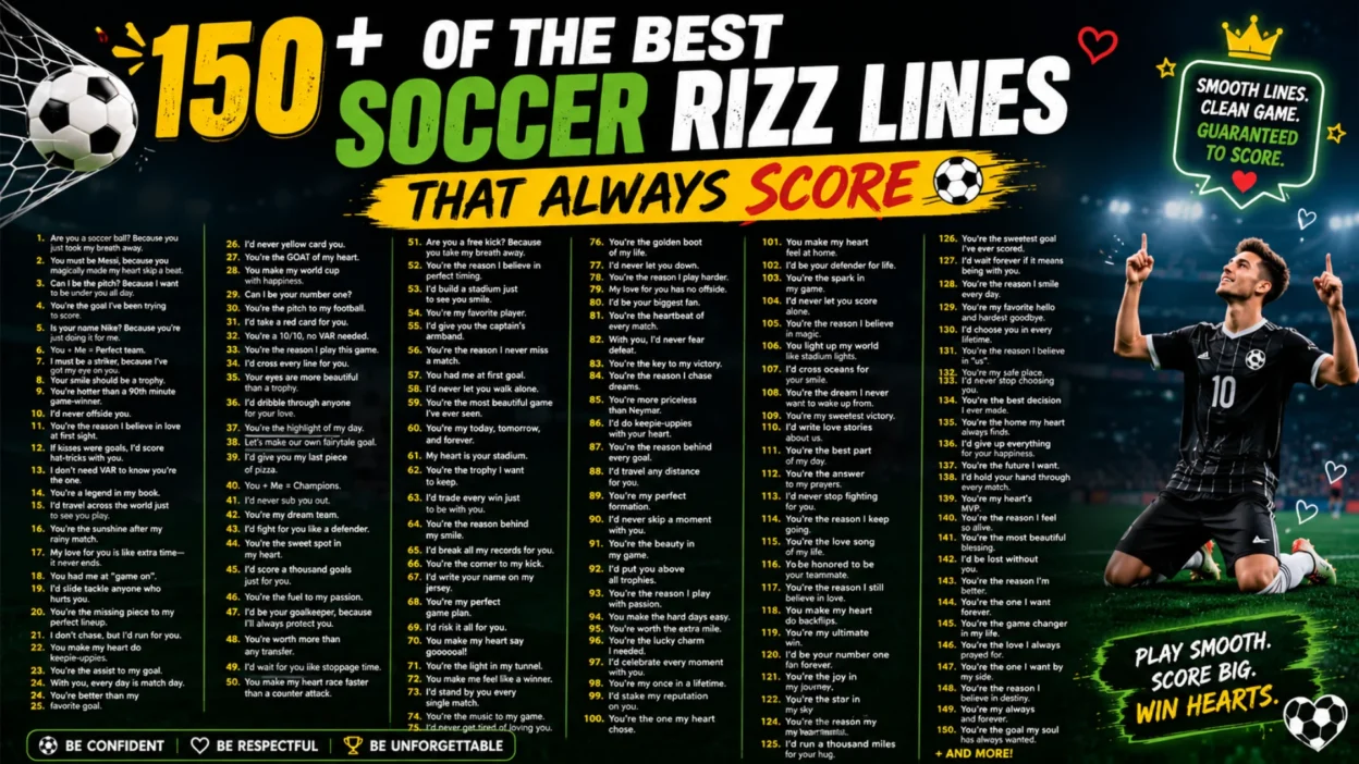 150+ Of The Best Soccer Rizz Lines That Always Score