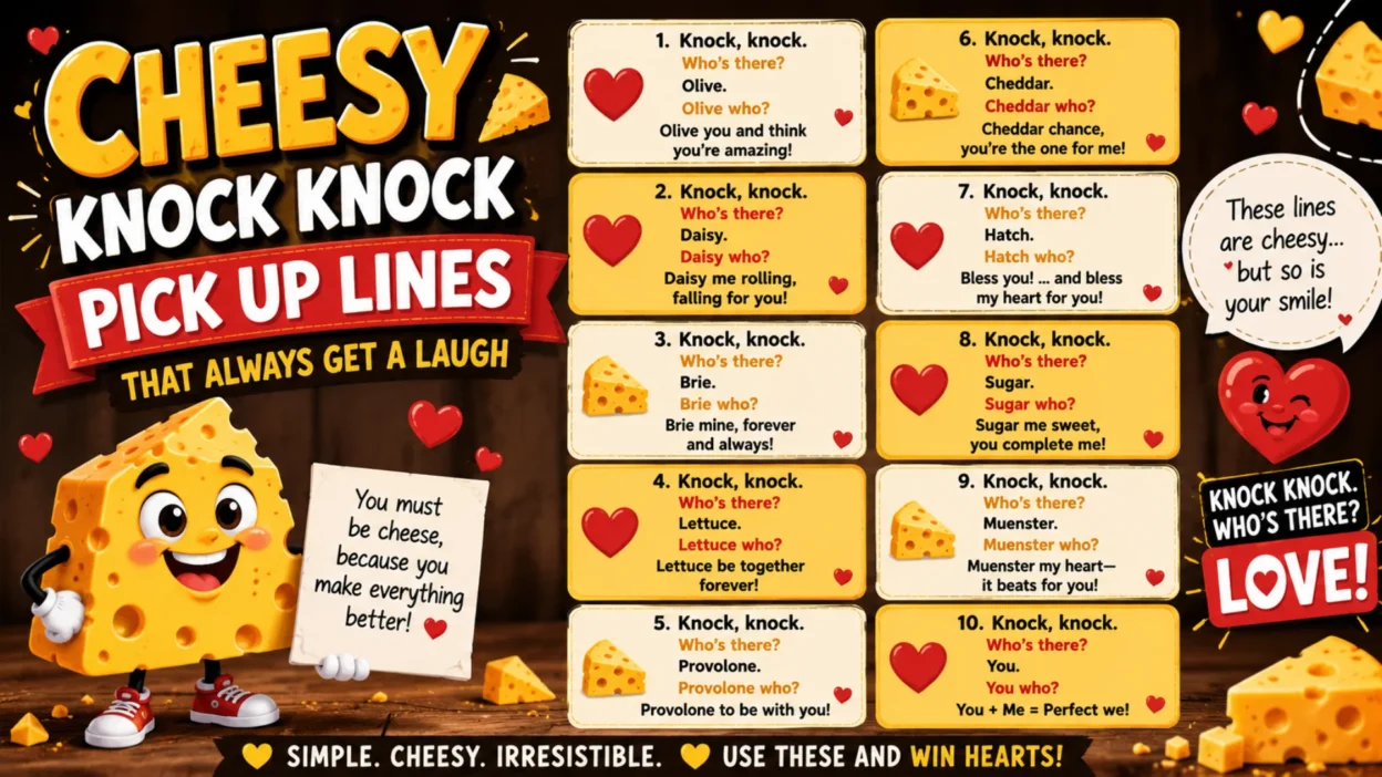 Cheesy Knock Knock Pick Up Lines That Always Get a Laugh