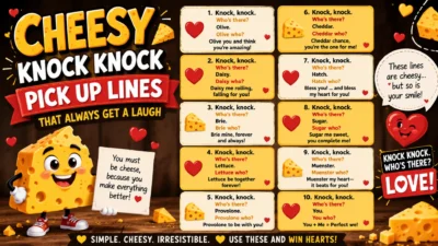 Cheesy Knock Knock Pick Up Lines That Always Get a Laugh