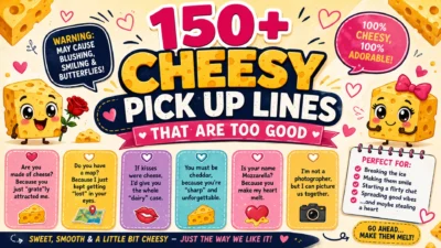 150+ Cheesy Pick Up Lines That Are Too Good